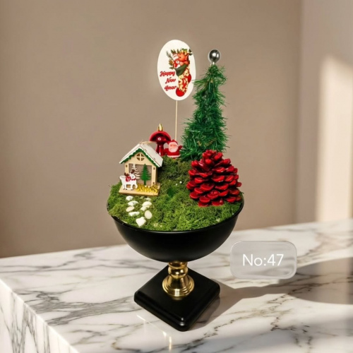 Ürün Adı: No:47 El Yapımı Yılbaşı Temalı Kadeh Tasarım - Dekoratif Yılbaşı Hediyesi