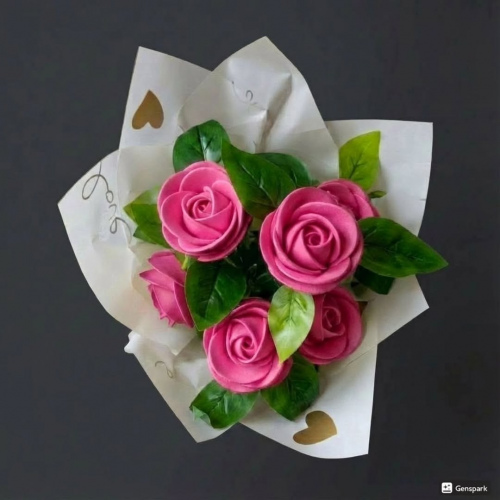 El Yapımı Butik Gül Buketi Serisi - Özel Tasarım Kalıcı Hediyelik Çiçekler Beyaz - Kırmızı - Pembe - Sarı - Turuncu Renk Seçenekleriyle