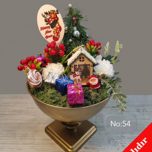 Seluna Design No:54 - LED Işıklı Yılbaşı Minyatür Kasaba Aranjmanı