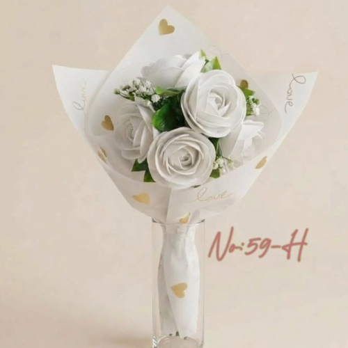 Seluna Design No: 59-H - Mini Love Beyaz/ Kırmızı/ Turuncu/ Pembe Yapay Gül Buketi