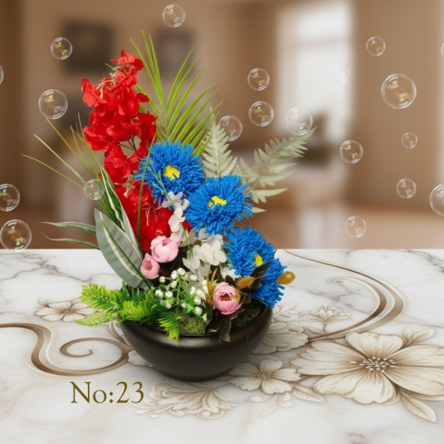 Seluna No:23 – Siyah Kadeh Vazoda Gün Batımı Tonlu Egzotik Aranjman